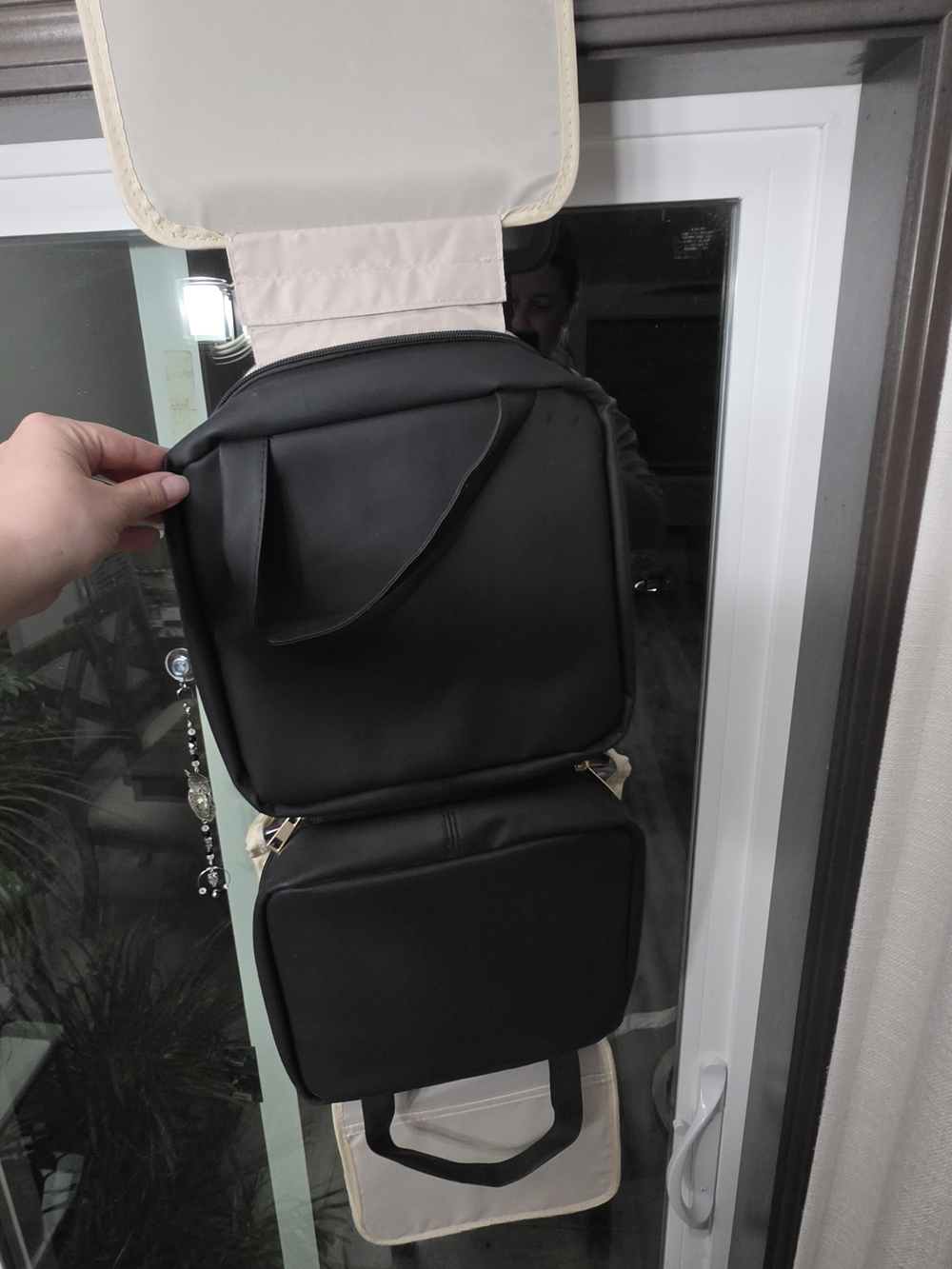 Hanging Black Travel Organizer With Light Up Mirror